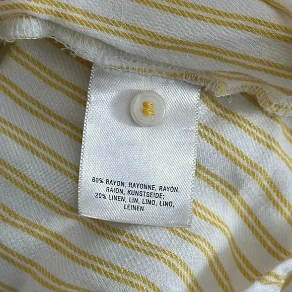 Anthropologie Maeve Stripped Spring Summer Long Sleeve Linen - Picture 7 of 7